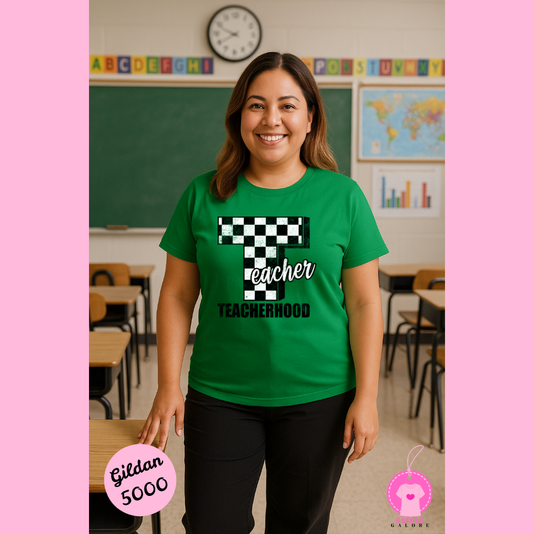 Teacher Hood T Shirt (Black Font)