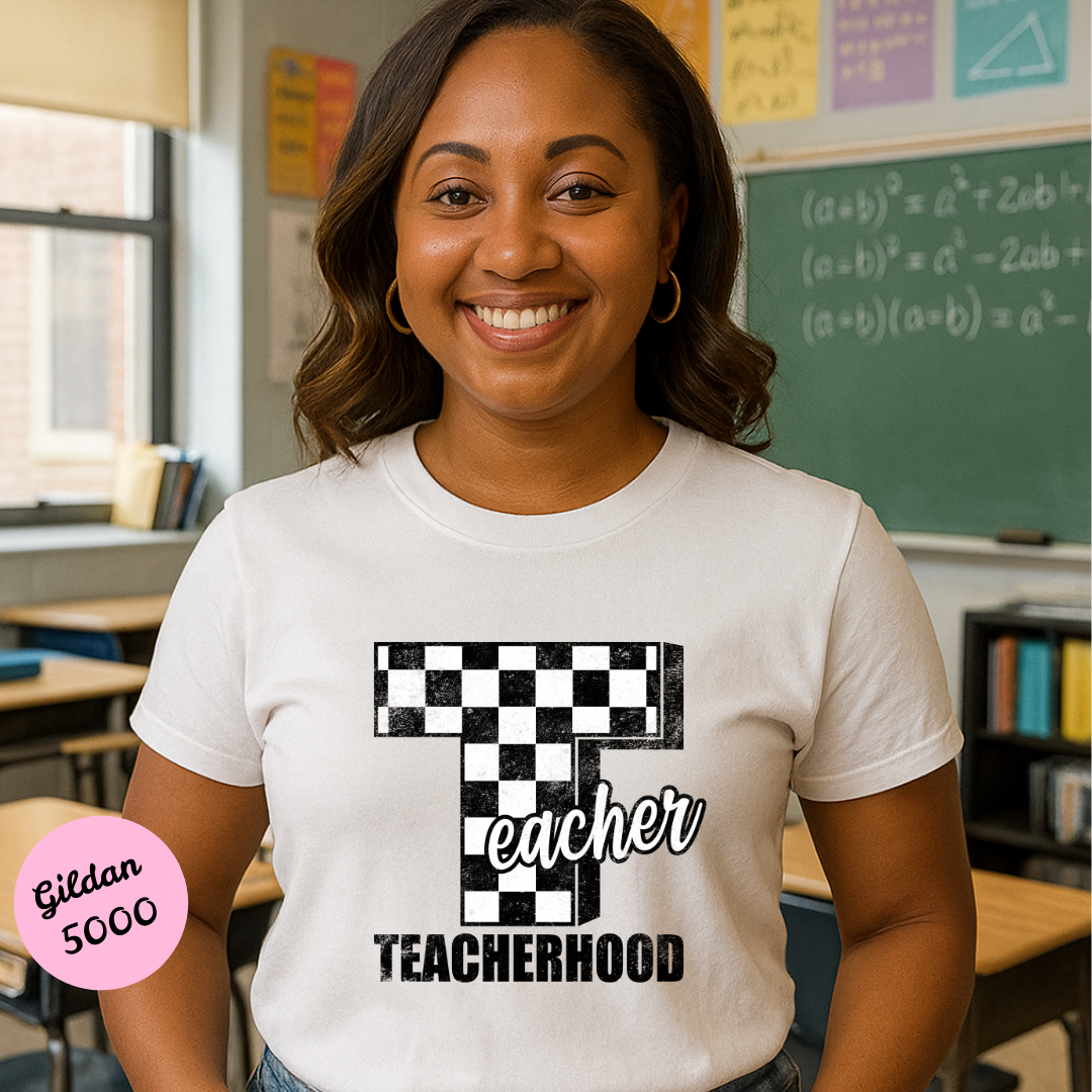 Teacher Hood T Shirt (Black Font)