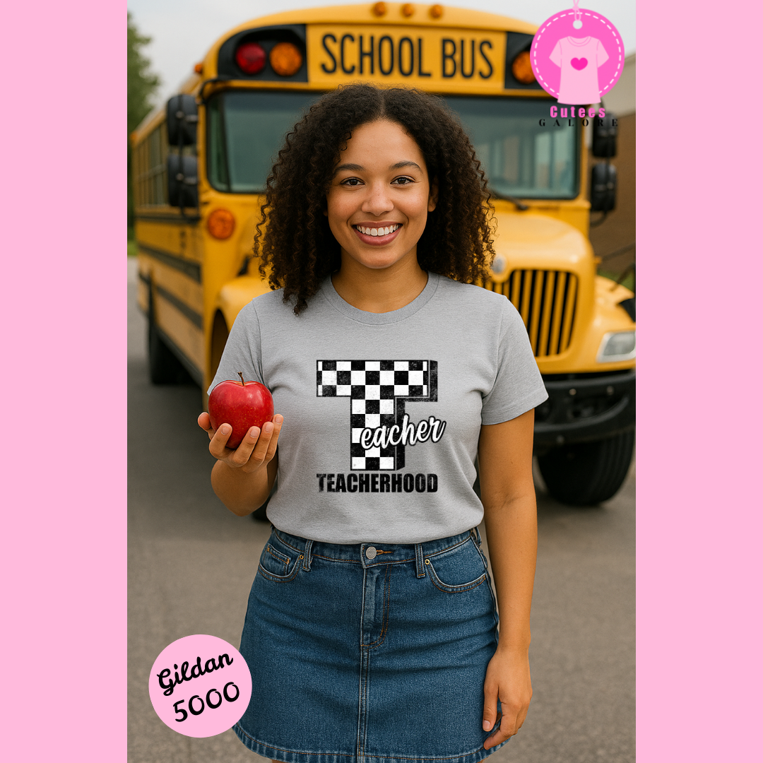 Teacher Hood T Shirt (Black Font)