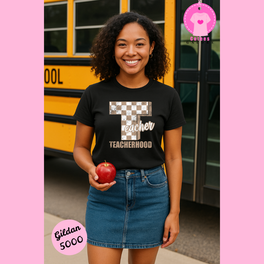 Teacher Hood T Shirt (Tan Font)