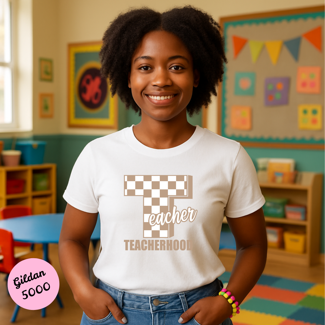Teacher Hood T Shirt (Tan Font)