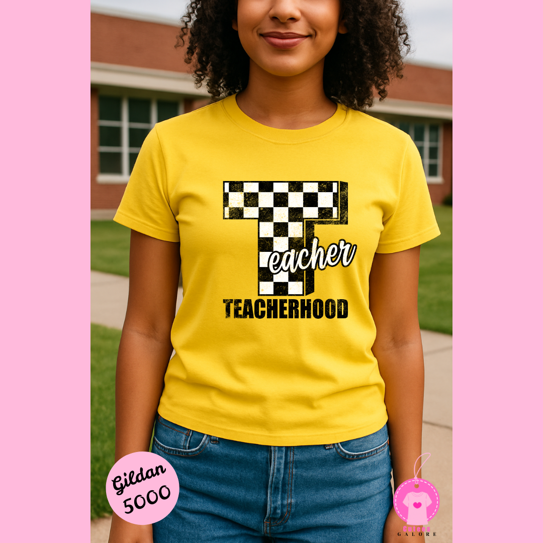 Teacher Hood T Shirt (Black Font)
