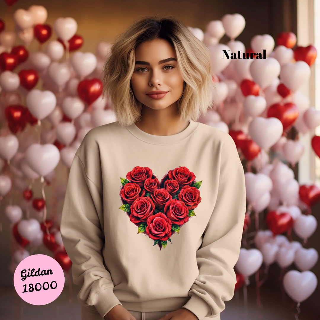 Red Rose Heart Sweatshirt