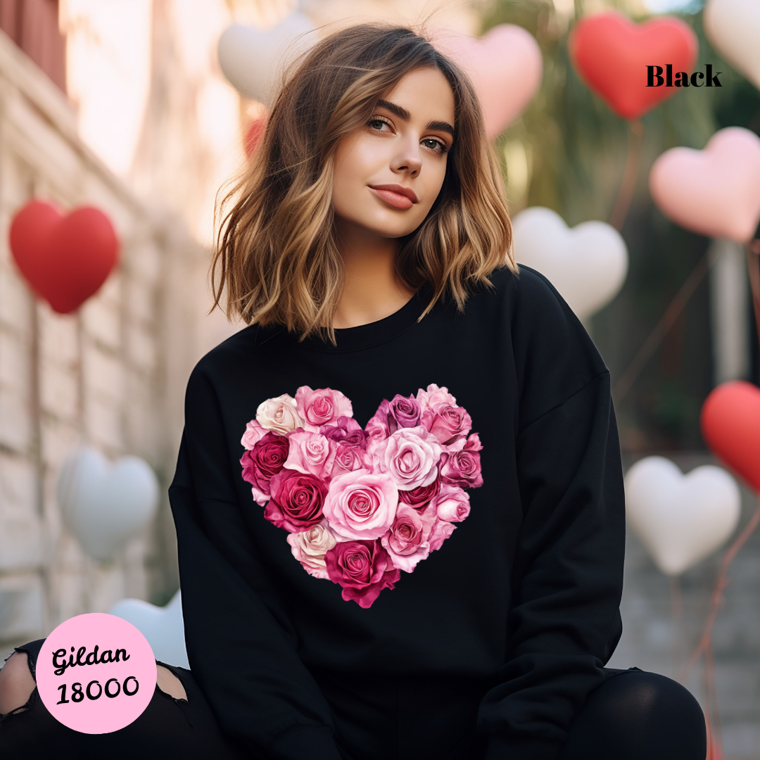 Rosy Pink Heart Sweatshirt