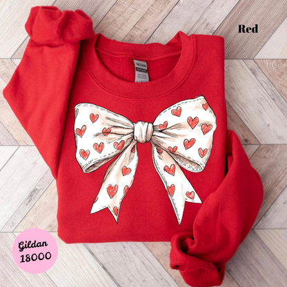 White Coquette and Red Hearts Sweatshirt