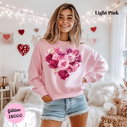 Rosy Pink Heart Sweatshirt