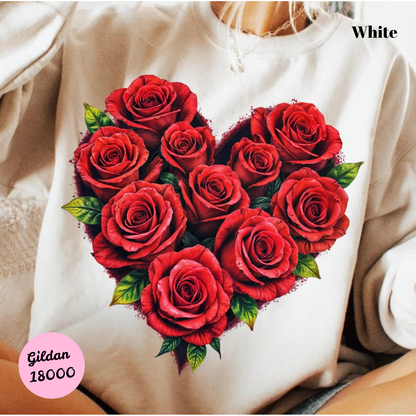 Red Rose Heart Sweatshirt