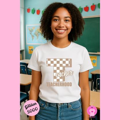 Teacher Hood T Shirt (Tan Font)