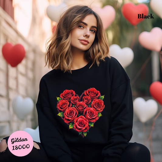 Red Rose Heart Sweatshirt