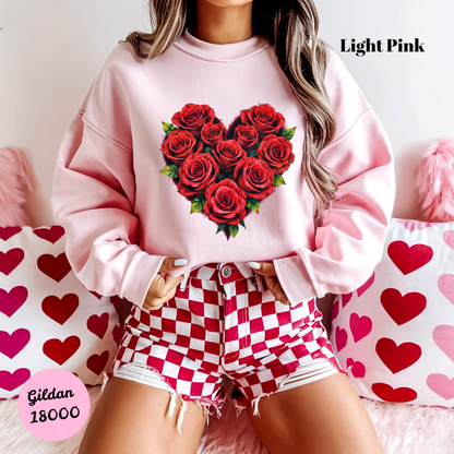 Red Rose Heart Sweatshirt