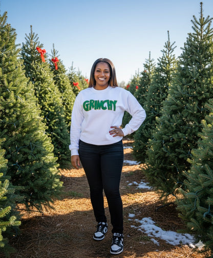 GRINCHY Glitter Sweatshirt – Holiday Edition (GREEN)