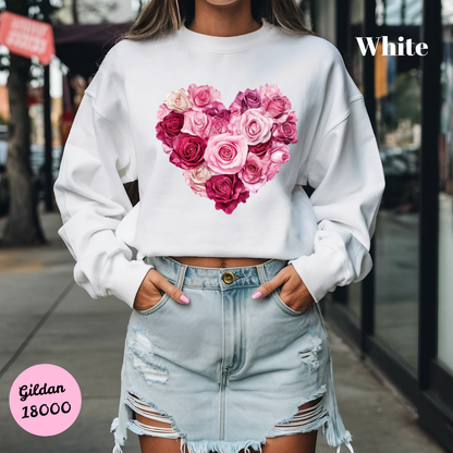 Rosy Pink Heart Sweatshirt