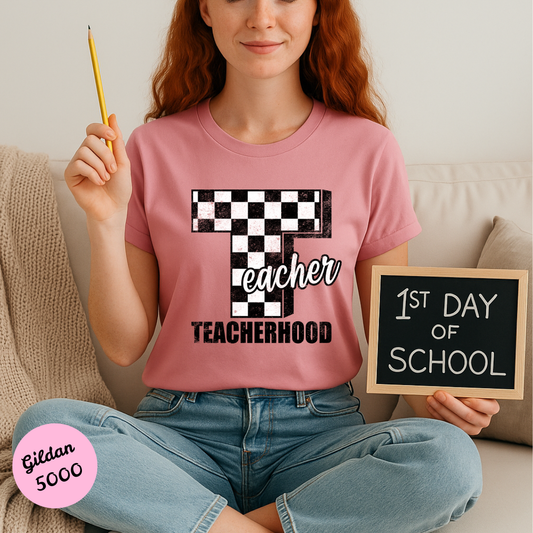 Teacher Hood T Shirt (Black Font)