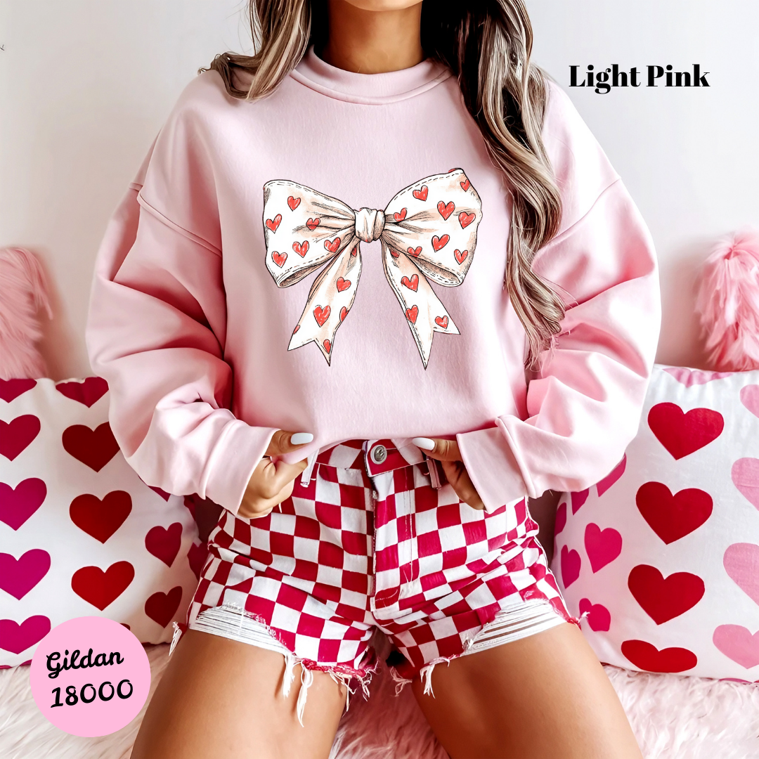 White Coquette and Red Hearts Sweatshirt