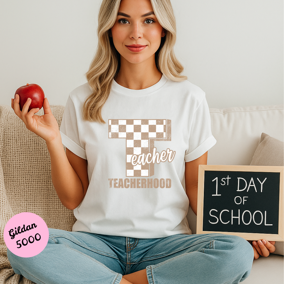 Teacher Hood T Shirt (Tan Font)