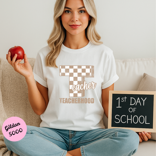 Teacher Hood T Shirt (Tan Font)