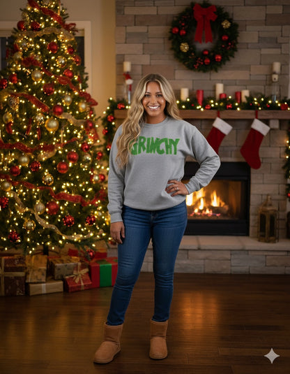GRINCHY Glitter Sweatshirt – Holiday Edition (GREEN)